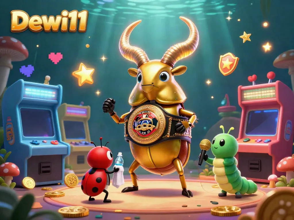 Gambaran slot Dewi111 yang berwarna cerah menampilkan karakter unik dan elemen permainan yang dinamis.