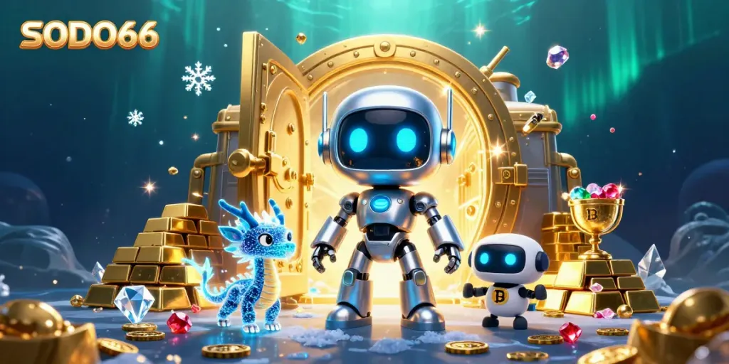 SODO66 offers an engaging 3D gaming experience featuring vibrant characters and treasure-filled scenes.