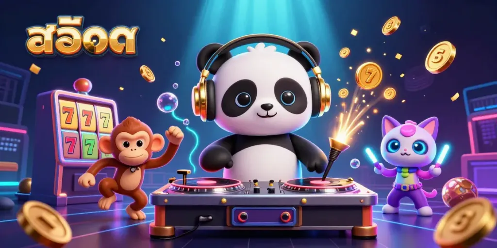 เล่นสล็อตออนไลน์กับ DJ แพนด้าและมังกี้ในบรรยากาศคาสิโน