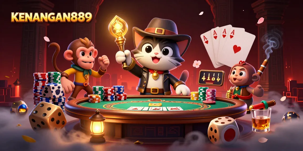 Experience winning strategies at KENANGAN889 with a vivid 3D casino adventure illustration