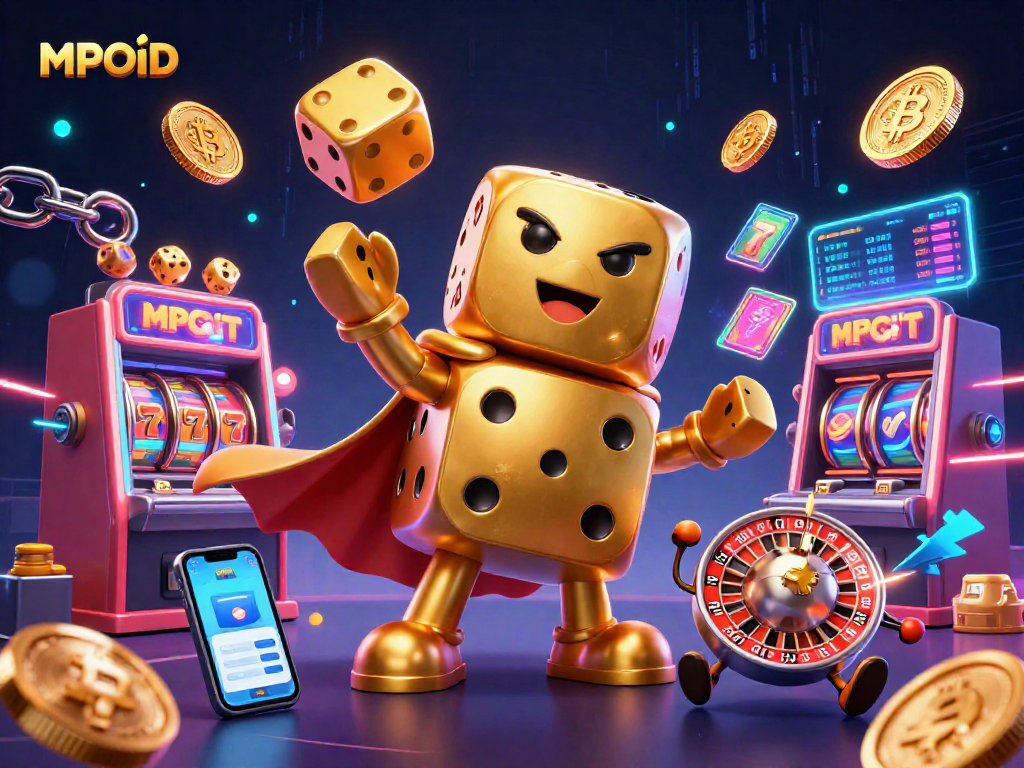 Spin the reels at MPOID with a dazzling mix of gold coins and vibrant casino elements.