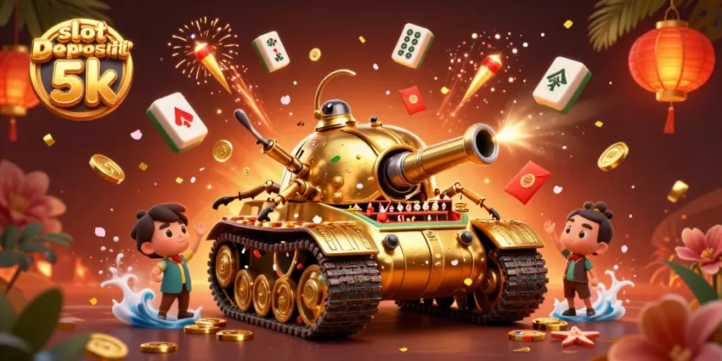 Experience the excitement of slot deposit 5k with a golden beetle casino illustration showcasing vibrant elements.