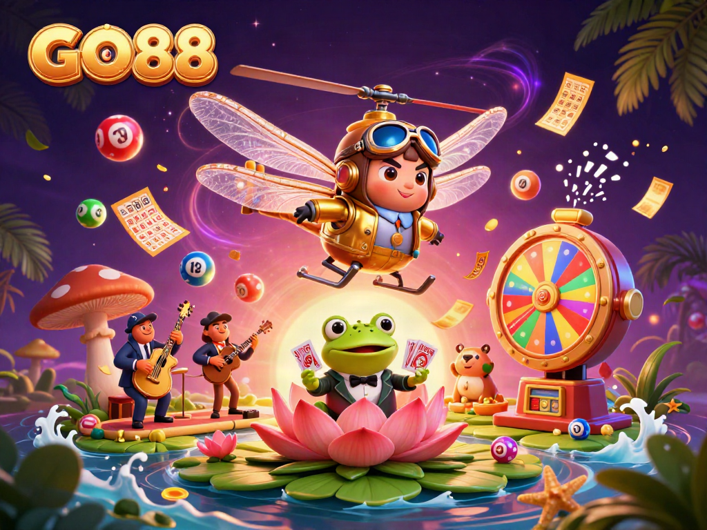 Experience GO88’s lively casino scene with dynamic game elements and vibrant characters.