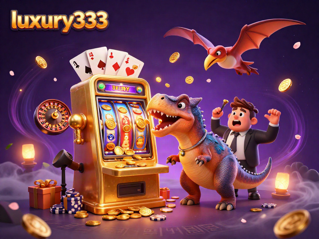 Permainan slot emas dengan luxury333 dan karakter dino lucu yang menambah keseruan taruhan