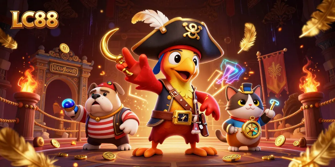 Engage with LC88 in an immersive pirate-themed gaming scene filled with dynamic betting elements.