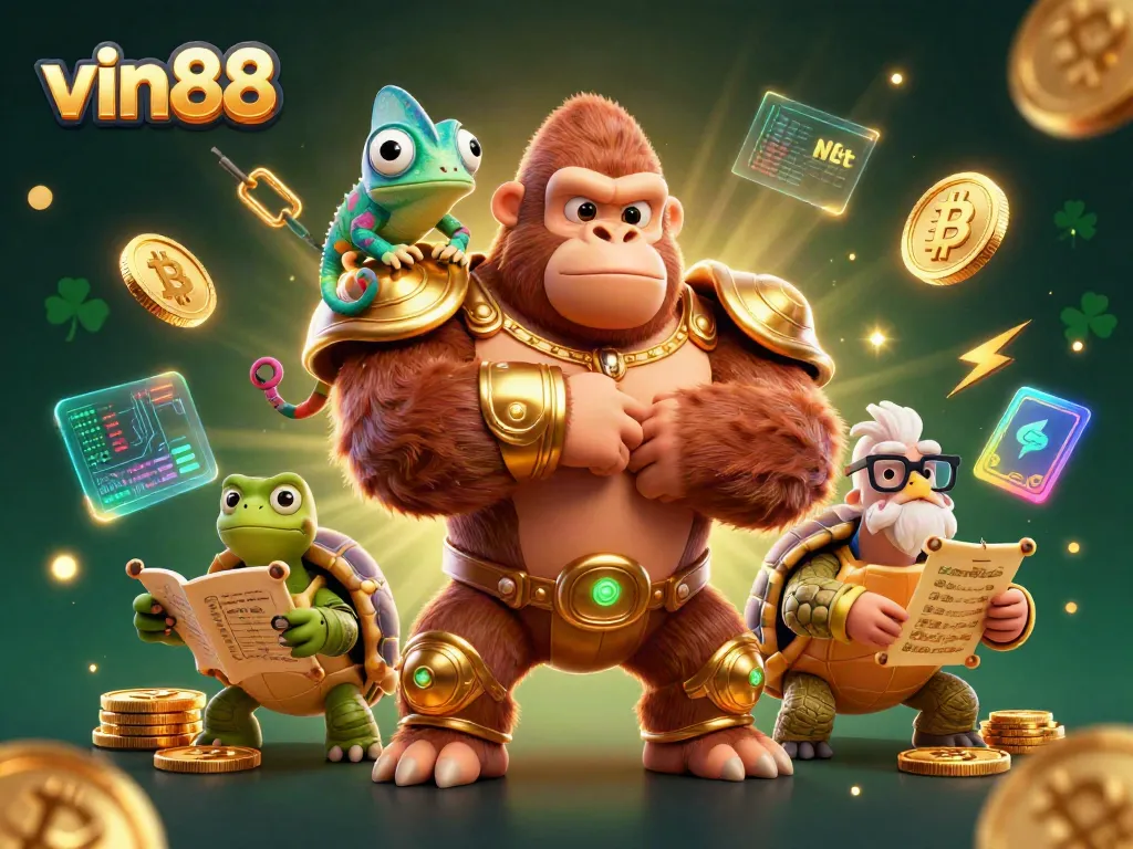 Join the excitement at vin88 with thrilling digital gaming and vibrant crypto elements in this dynamic casino scene.