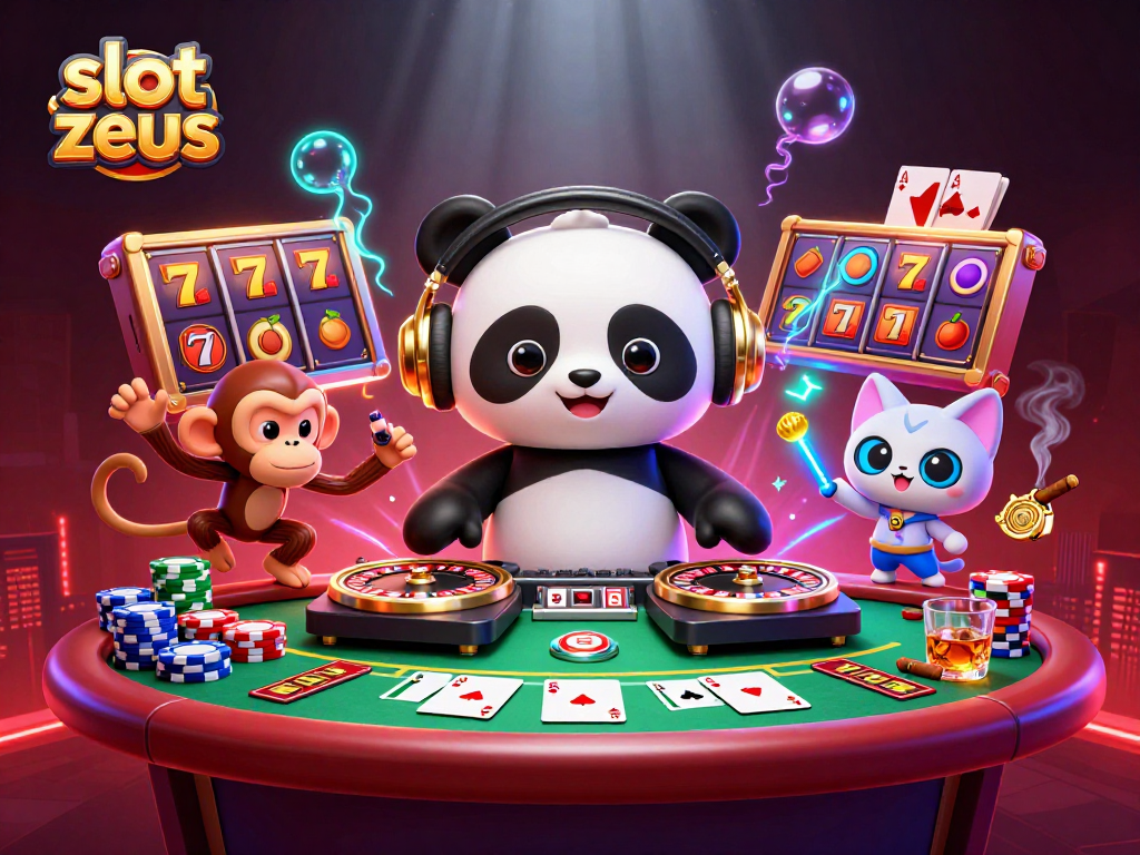 Menangkan jackpot besar di Slot Zeus dengan suasana pesta kasino yang meriah.