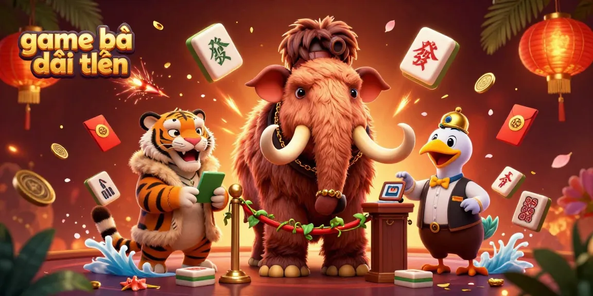 Engage in game bài đổi thưởng at a vibrant casino scene featuring a woolly mammoth bouncer and lively elements.