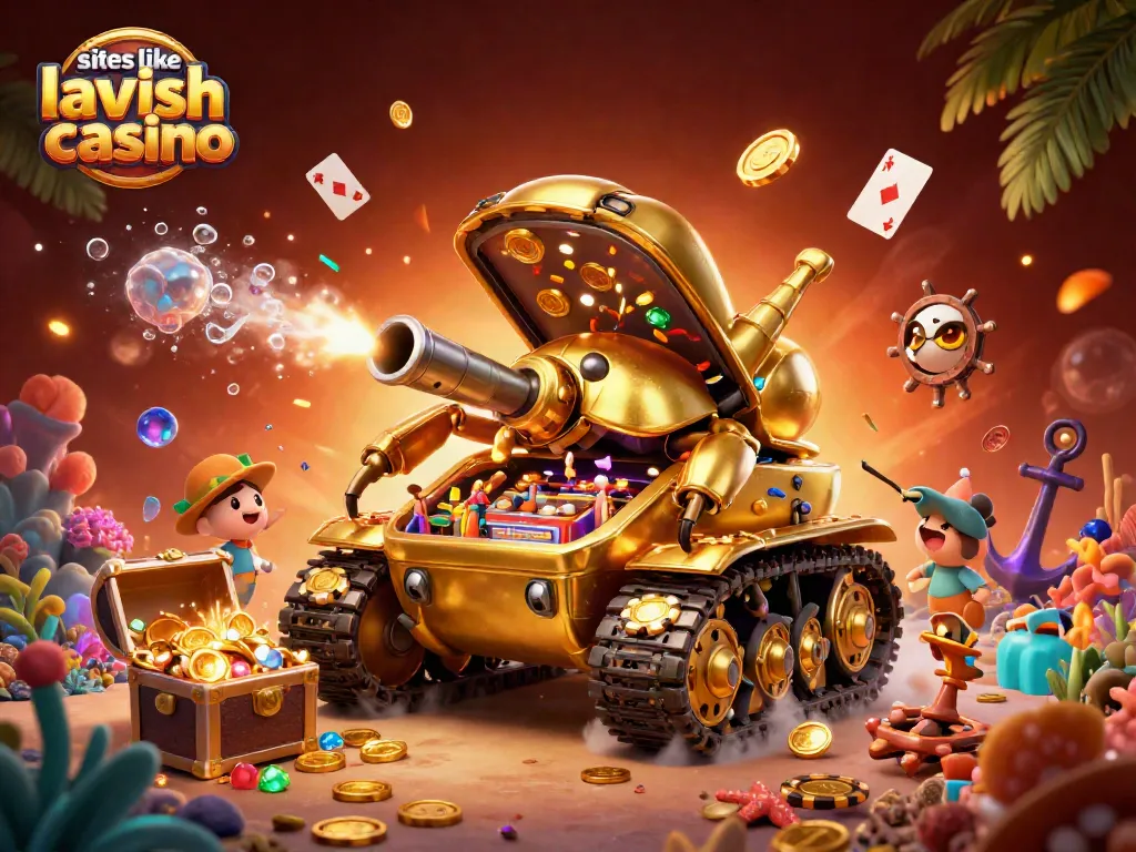 Spin and win with sites like Lavish Luck Casino featuring colorful games and gold coins.