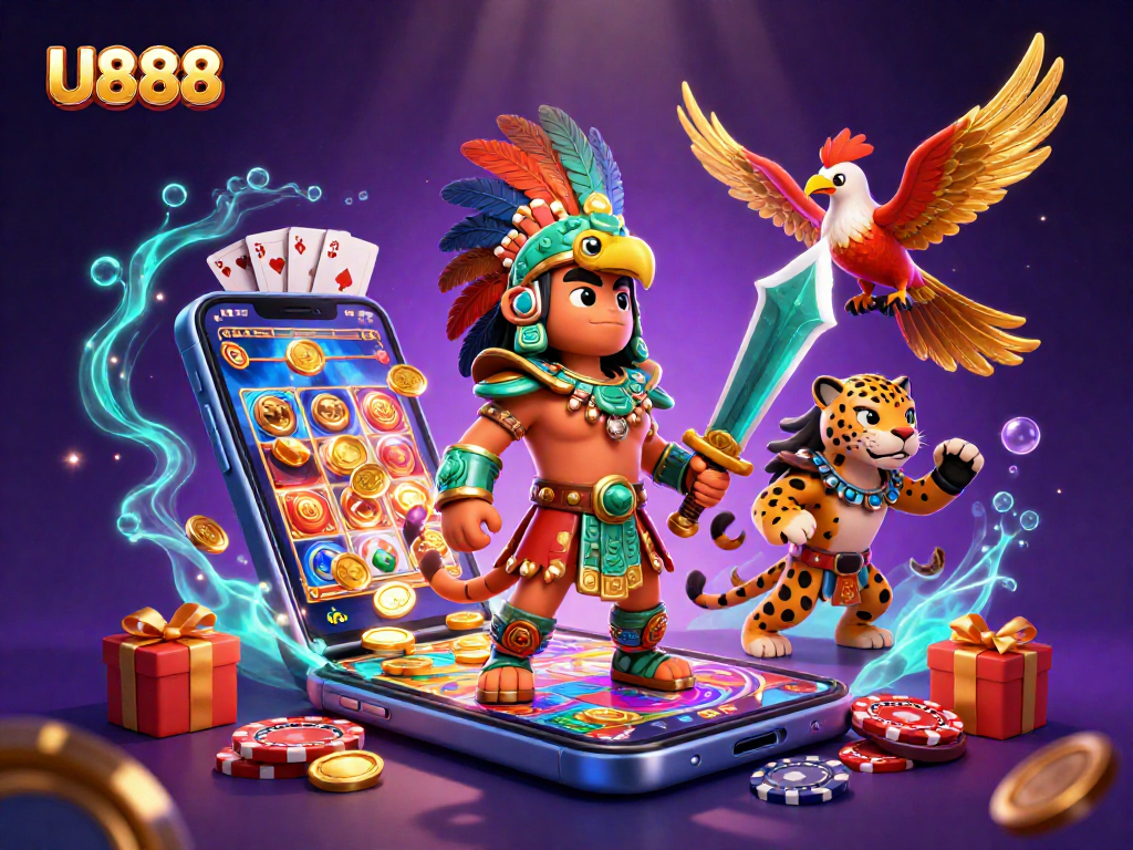 Engage in thrilling gaming action with U888's immersive casino experience featuring vibrant graphics.