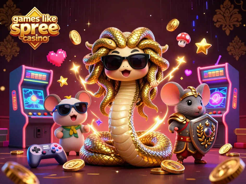 Experience games like spree casino with vibrant visuals of coin-filled gaming excitement.