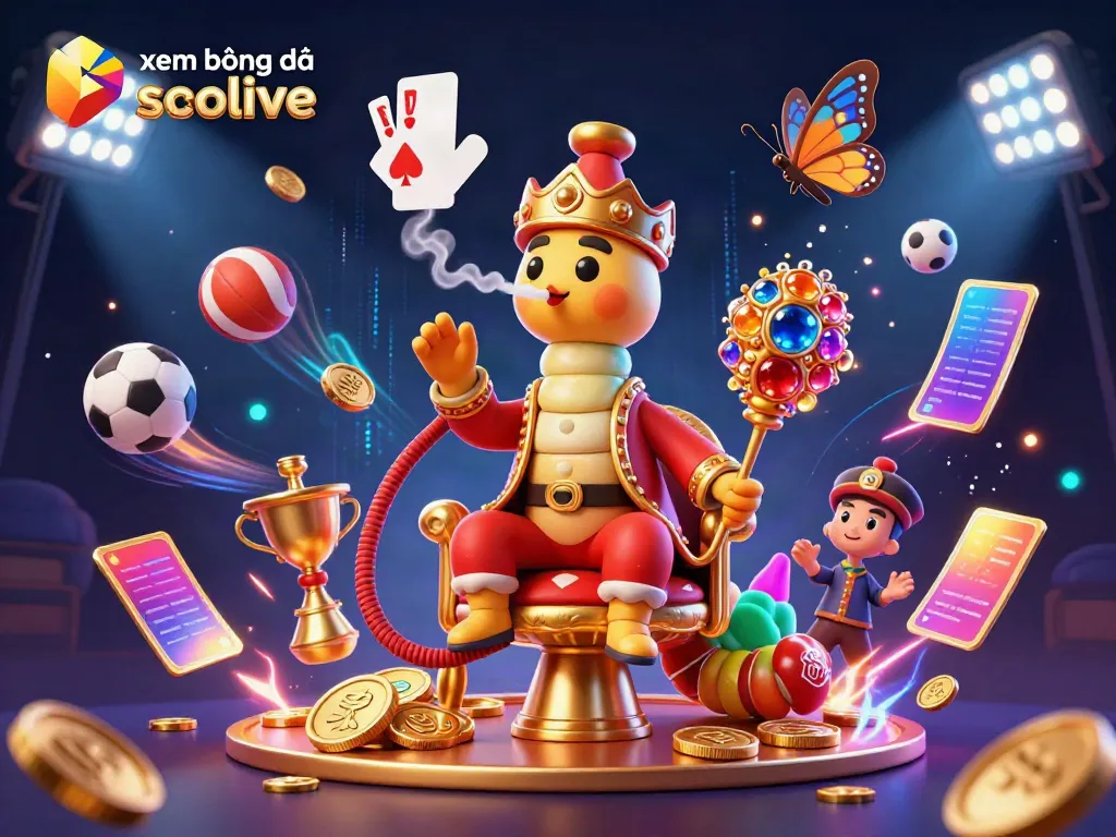 Xem bóng đá socolive with dynamic sports elements and vibrant illustration art reflecting gambling excitement.