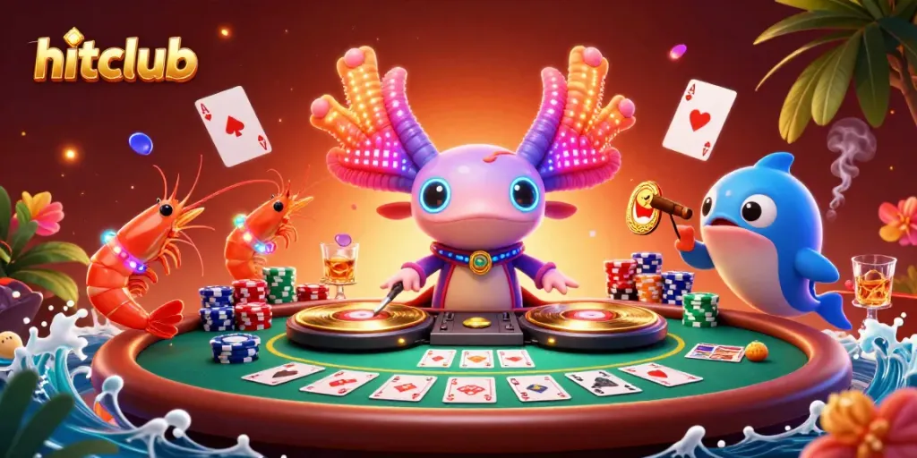 Join hitclub for an electrifying poker night with vibrant characters and exciting gambling elements.