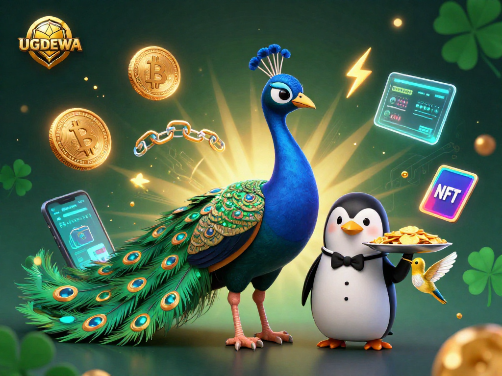 UGDEWA engages players with vibrant 3D casino illustrations showcasing slots, live action, and crypto elements.
