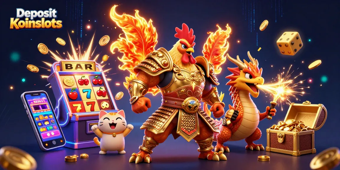 Experience thrilling gameplay at Deposit Koinslots with joyful characters and exciting casino elements.