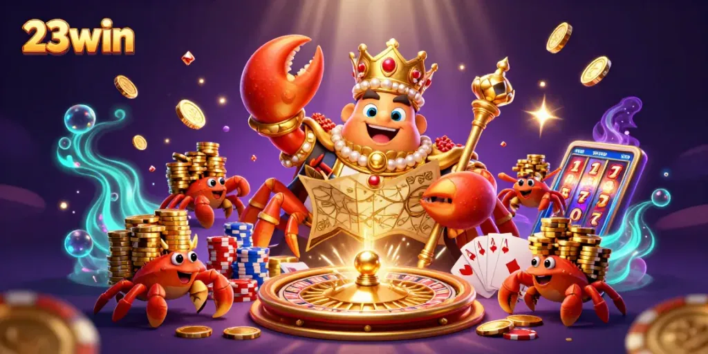 Experience 23win's vibrant online casino world with colorful characters and dynamic gaming elements.
