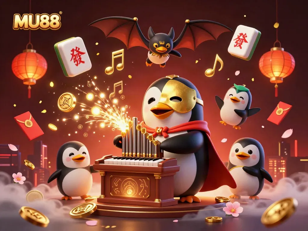 Engage in thrilling gameplay at MU88 casino with a vibrant 3D illustration filled with excitement.